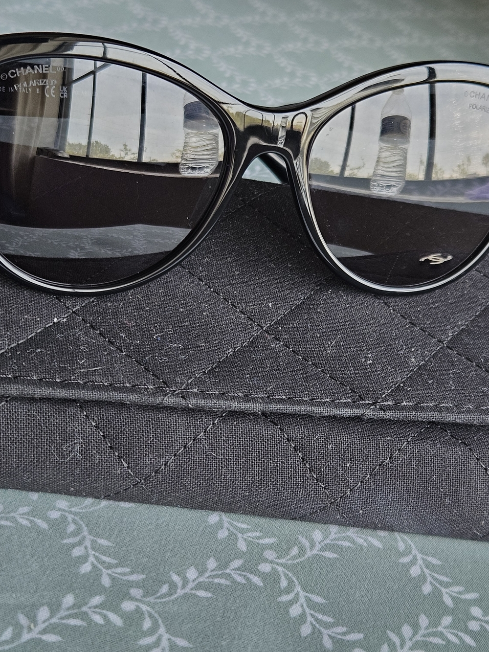 CHANEL Glossy Black Oversized Round Women's Sunglasses